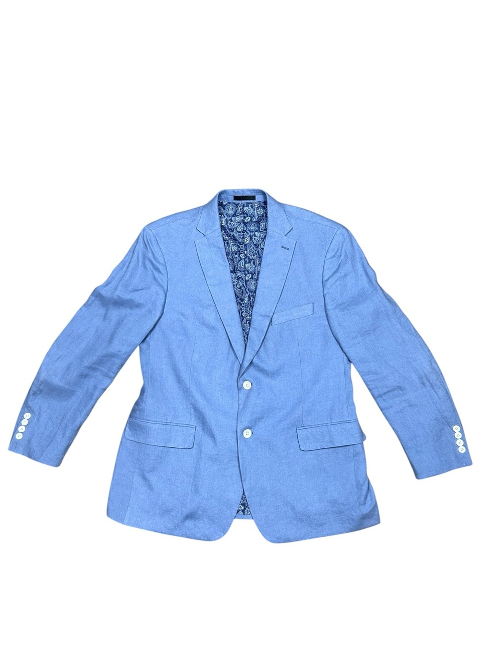 Lauren Ralph Lauren men’s blue linen blazer size 44R 2 button suit jacket
